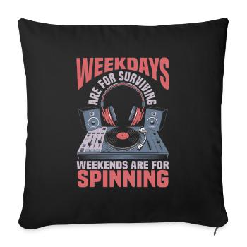Dj Disc Jockey - Sofa pillowcase 17,3'' x 17,3'' (45 x 45 cm) - black - Front