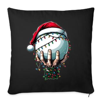 Fistball Sport Chapeau de Père Noël - Housse de coussin décorative 45 x 45 cm - noir - Devant