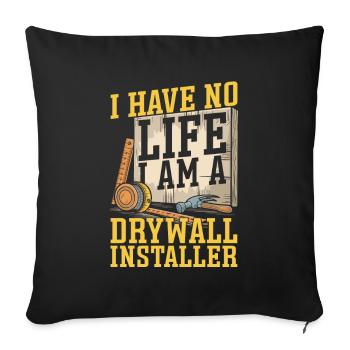 Installateur de cloisons sèches - Housse de coussin décorative 45 x 45 cm - noir - Devant