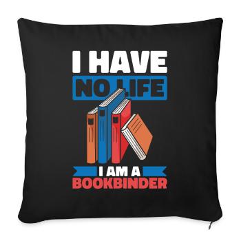 Bookbinder - Sofa pillowcase 17,3'' x 17,3'' (45 x 45 cm) - black - Front
