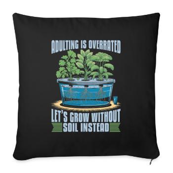Hydroponics Aqua Culture - Sofa pillowcase 17,3'' x 17,3'' (45 x 45 cm) - black - Front