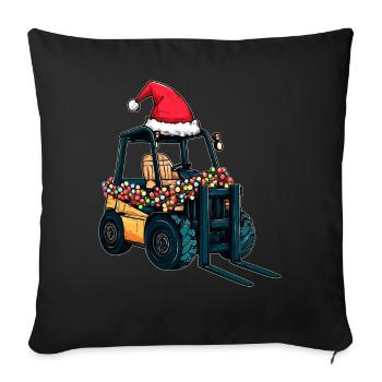 Forklift Driver Forklift Driver Christmas Mu - Sofa pillowcase 17,3'' x 17,3'' (45 x 45 cm) - black - Front