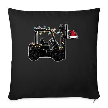 Forklift Driver Forklift Driver Christmas Mu - Sofa pillowcase 17,3'' x 17,3'' (45 x 45 cm) - black - Front