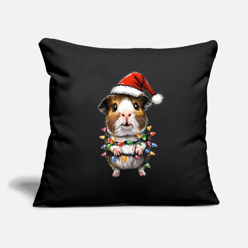 Cochon d’Inde mignon Père Noël Housse de coussin décorative 45 x 45 cm