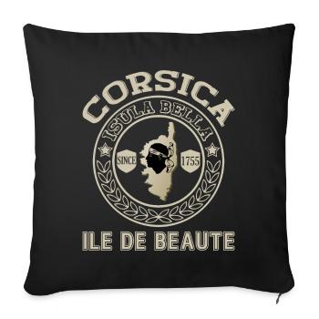 Corsica Ile de Beaute Isula Bella Insel Korsika - Sofakissenbezug 45 x 45 cm - Schwarz - Vorne