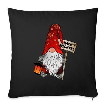 Back-Wichtel – Weihnachtsgnom für alle Backfans - Sofakissenbezug 45 x 45 cm - Schwarz - Vorne