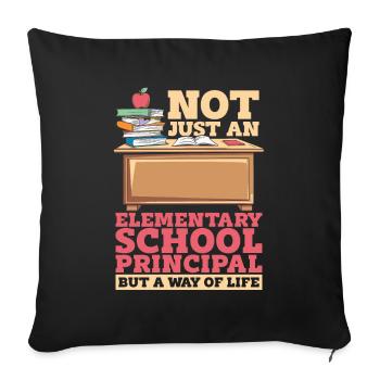 Primary school principal - Sofa pillowcase 17,3'' x 17,3'' (45 x 45 cm) - black - Front