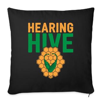 Hearing Aid Specialist Team - Sofa pillowcase 17,3'' x 17,3'' (45 x 45 cm) - black - Front