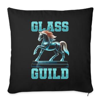 Glass worker team - Sofa pillowcase 17,3'' x 17,3'' (45 x 45 cm) - black - Front