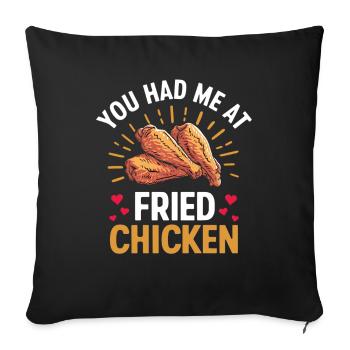 Frittiertes Huhn Fast Food Chicken Wings Liebhaber - Sofakissenbezug 45 x 45 cm - Schwarz - Vorne