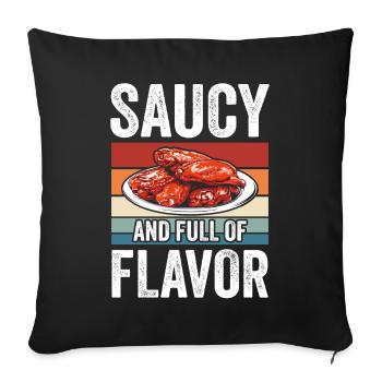 Vintage Frittiertes Hühnchen Saucy Full Of Flavor - Sofakissenbezug 45 x 45 cm - Schwarz - Vorne