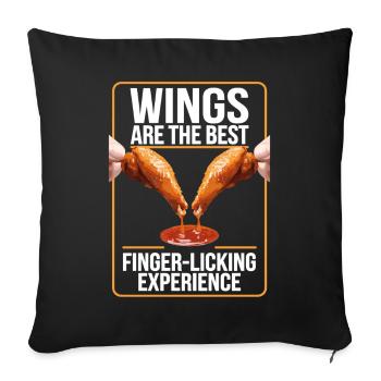 Wings Are The Best Finger Licking Experience - Sofa pillowcase 17,3'' x 17,3'' (45 x 45 cm) - black - Front