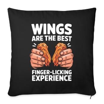 Funny Chicken Wings Spurch Crispy Wings - Sofa pillowcase 17,3'' x 17,3'' (45 x 45 cm) - black - Front