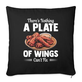 Chicken Wings Liebhaber Funkfood Plate Of WIngs - Sofakissenbezug 45 x 45 cm - Schwarz - Vorne