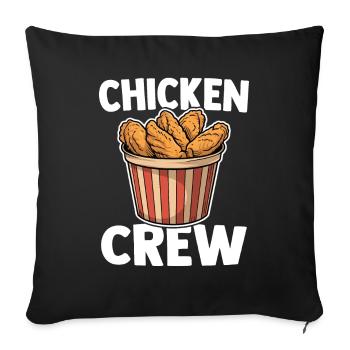 Chicken Wing Crew Frittierte Hühnerflügel Essen - Sofakissenbezug 45 x 45 cm - Schwarz - Vorne