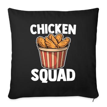 Chicken Wing Squad Aliments pour ailes de poulet frites - Housse de coussin décorative 45 x 45 cm - noir - Devant
