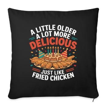 Chicken Wings Birthday Fast Food Lover - Sofa pillowcase 17,3'' x 17,3'' (45 x 45 cm) - black - Front