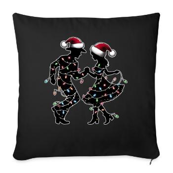 Line Dance Line Dancing Line Dancer Weihnachtsmütz - Sofakissenbezug 45 x 45 cm - Schwarz - Vorne