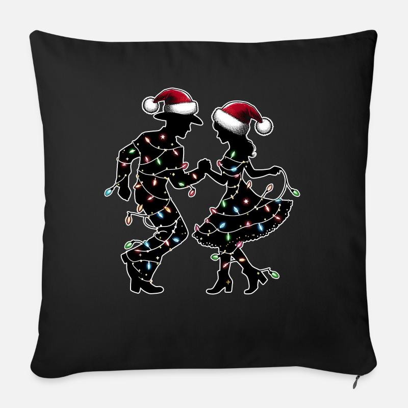 Line Dance Line Dancing Line Dancer Weihnachtsmütz - Sofakissenbezug 45 x 45 cm - Schwarz