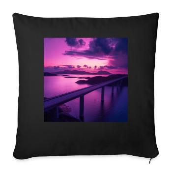 Japon - Housse de coussin décorative 45 x 45 cm - noir - Devant