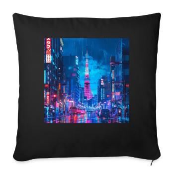 Japon - Housse de coussin décorative 45 x 45 cm - noir - Devant