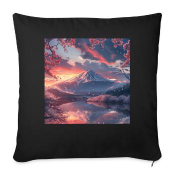 Japon - Housse de coussin décorative 45 x 45 cm - noir - Devant