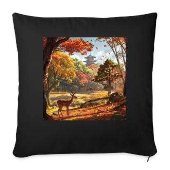 Japon - Housse de coussin décorative 45 x 45 cm - noir - Devant