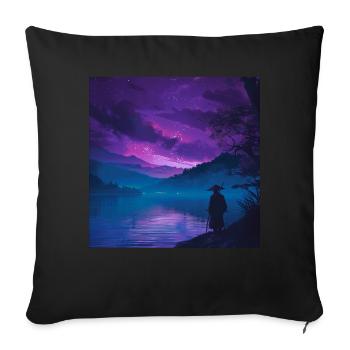 Japon - Housse de coussin décorative 45 x 45 cm - noir - Devant