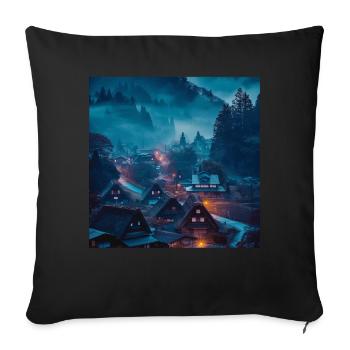 Japon - Housse de coussin décorative 45 x 45 cm - noir - Devant