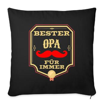 Besten Opa der Welt Auszeichnung - Sofakissenbezug 45 x 45 cm - Schwarz - Vorne