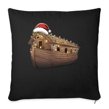 Arche Noah Weihnachtsmütze Xmas - Sofakissenbezug 45 x 45 cm - Schwarz - Vorne