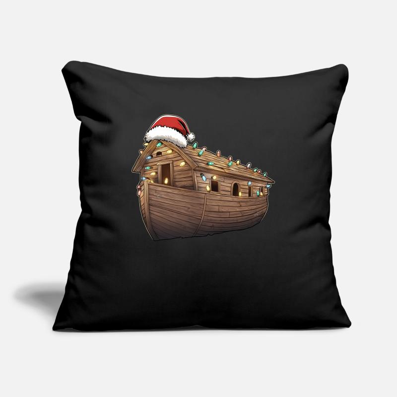 Arche de Noé Chapeau de Noël Noël Housse de coussin décorative 45 x 45 cm
