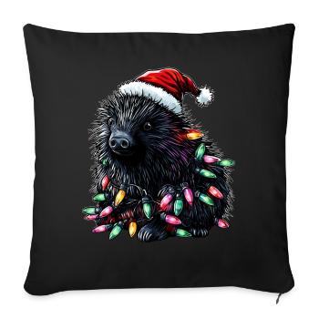 Porcupine Democrat Santa Hat Xmas - Sofa pillowcase 17,3'' x 17,3'' (45 x 45 cm) - black - Front