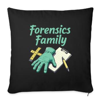 Équipe de techniciens judiciaires - Housse de coussin décorative 45 x 45 cm - noir - Devant