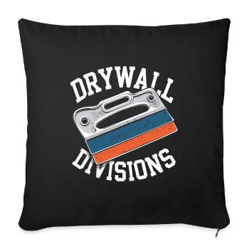 Équipe d’installateur de cloisons sèches - Housse de coussin décorative 45 x 45 cm - noir - Devant