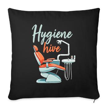 Dental care team - Sofa pillowcase 17,3'' x 17,3'' (45 x 45 cm) - black - Front