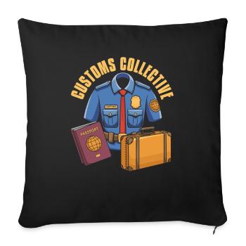 Customs Officers Team - Sofa pillowcase 17,3'' x 17,3'' (45 x 45 cm) - black - Front