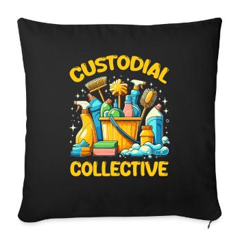 Custodian Bank Team - Sofa pillowcase 17,3'' x 17,3'' (45 x 45 cm) - black - Front