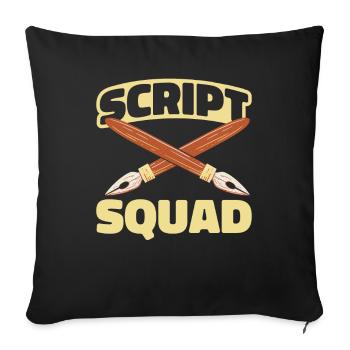 Équipe de calligraphie - Housse de coussin décorative 45 x 45 cm - noir - Devant