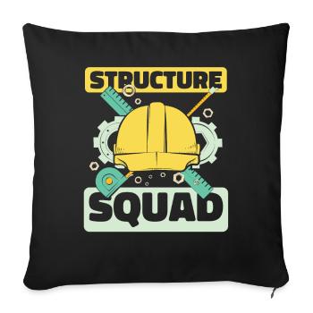 Civil Engineer Team - Sofa pillowcase 17,3'' x 17,3'' (45 x 45 cm) - black - Front