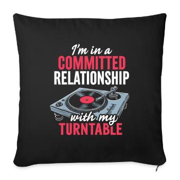 Dj Disc Jockey - Sofa pillowcase 17,3'' x 17,3'' (45 x 45 cm) - black - Front