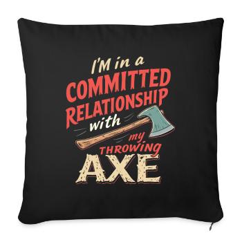 Axe Throwing Axe Thrower - Sofa pillowcase 17,3'' x 17,3'' (45 x 45 cm) - black - Front