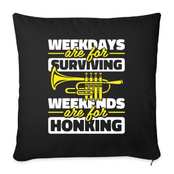 Horn player French Horn - Sofa pillowcase 17,3'' x 17,3'' (45 x 45 cm) - black - Front