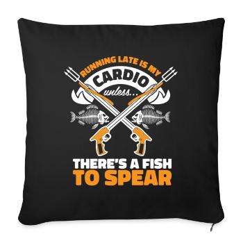 Chasse sous-marine Pêche - Housse de coussin décorative 45 x 45 cm - noir - Devant