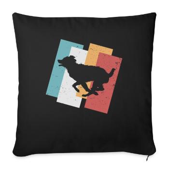 Berger australien Chien Australien rétro - Housse de coussin décorative 45 x 45 cm - noir - Devant