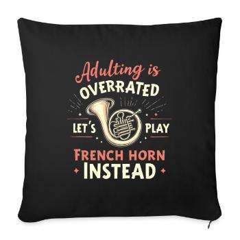 Horn player French Horn - Sofa pillowcase 17,3'' x 17,3'' (45 x 45 cm) - black - Front