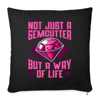 Gemstone cutter - Sofa pillowcase 17,3'' x 17,3'' (45 x 45 cm) - black - Front