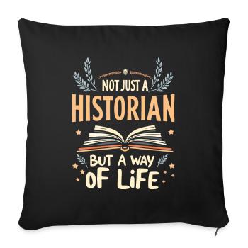 Historian - Sofa pillowcase 17,3'' x 17,3'' (45 x 45 cm) - black - Front