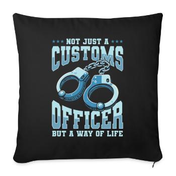 Customs official - Sofa pillowcase 17,3'' x 17,3'' (45 x 45 cm) - black - Front