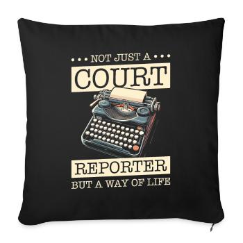 Court reporter - Sofa pillowcase 17,3'' x 17,3'' (45 x 45 cm) - black - Front